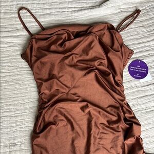 Windsor Brown Satin Dress